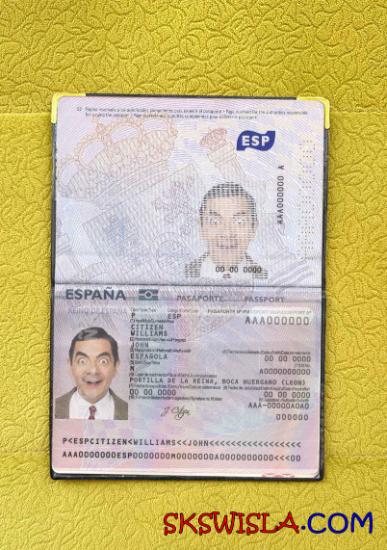 Hiszpania paszport od 2015 wygląd zdjęcia pliki PSD, skan i fotografowany obraz